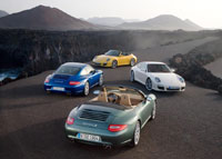 De fire nye Porsche 911.