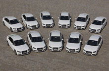 De 11 Audi'er kørte alle over 27,4 km/l.