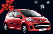 Peugeot 107 Red Label kan fås med julerabat, der er 15.500 kr. værd.