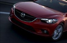 Mazda har udsendt dette billede af den nye Mazda6. Salget i Europa begynder formentlig i begyndelsen af 2013.
