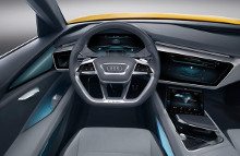Audi h-tron quattro concept, som giver et fingerpeg om fremtidstankerne hos Audi, bliver i disse dage præsenteret på Detroit Auto Show 2016.