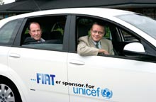 Fiat Danmark sponsorerer biler til UNICEF.