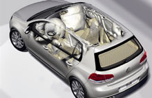 Den ny VW Golf har individuelt responderende airbags.