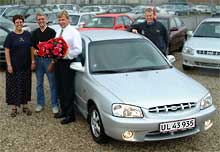 Jubilæums-bilen, en Hyundai Accent Sport 1,5 GT, blev solgt af Bjarne Pape fra Hyundai Kastrup for få dage siden.