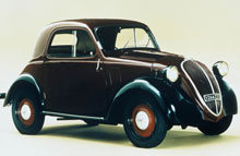En Fiat 500 Topolino fra 1936. Den levede til 1948.