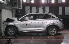 Der er fem sikre Euro NCAP-stjerner til Hyundai Nexo, der er den første brintbil testet af det fælleseuropæiske sikkerhedssamarbejde. (Foto: Euro NCAP)